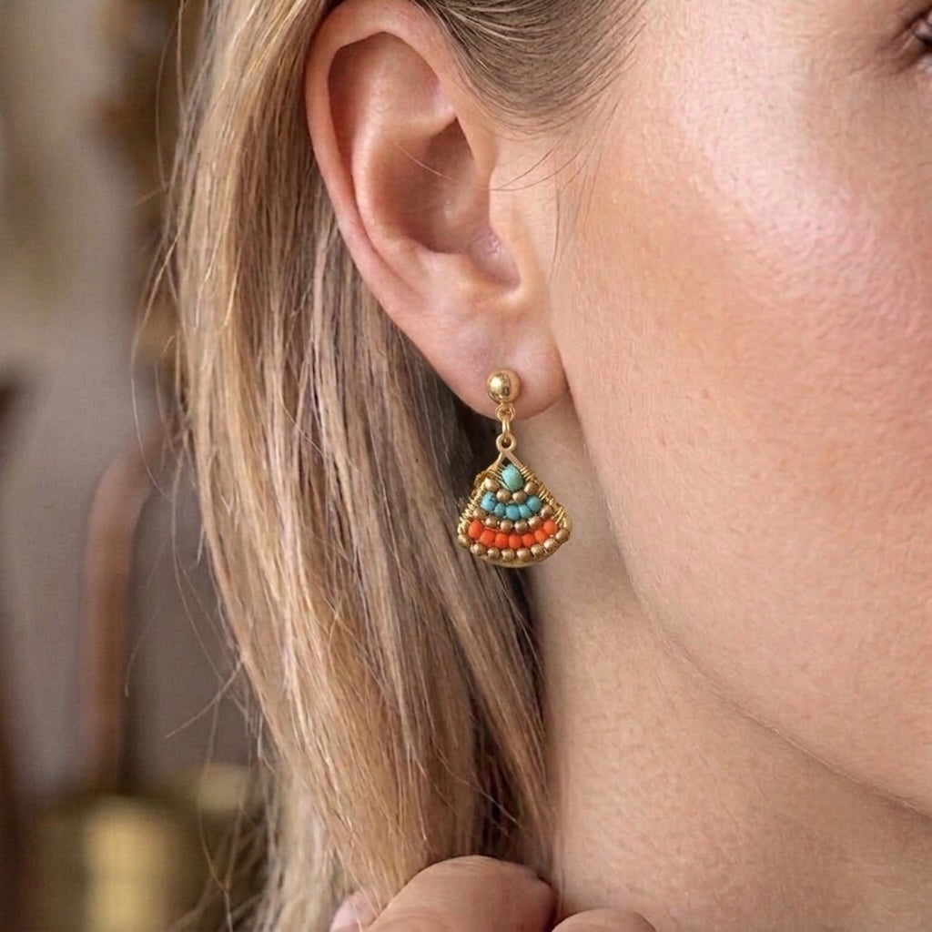 Wire-woven Earrings, Handmade Jewelry, Colorful Earrings