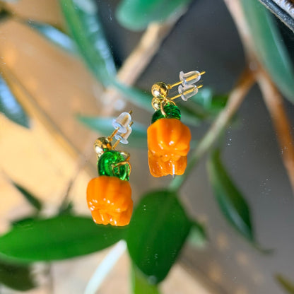 Pumpkin Earrings, Halloween Jewelry, Cute Jewelry
