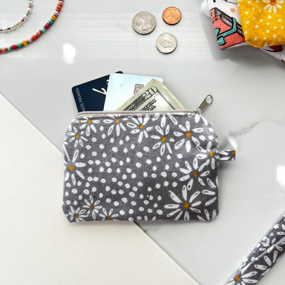 Cute Zipper Pouch, Fabric Travel Pouch, Purse Organizer