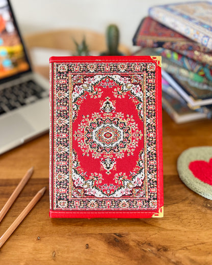 Red Notebook, Hardcover Notebook, Boho Journal, Handmade Notebook