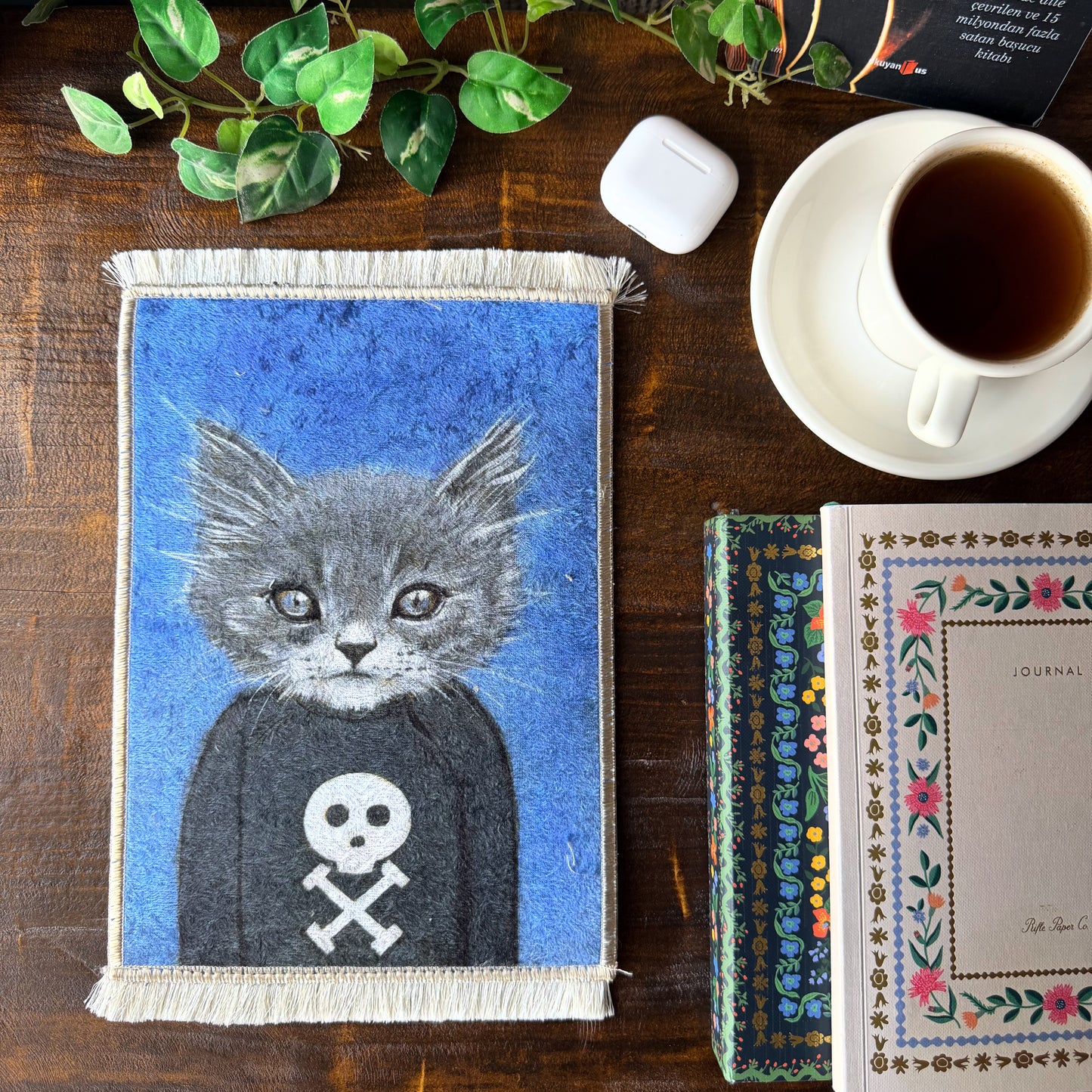 Cute Miniature Rug, Cat Design Gifts, Gift for Animal Lovers