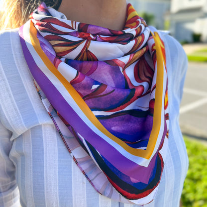 Floral Bandana, Luxury Bandana, Satin Bandana