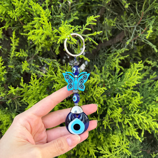 Butterfly Keychain, Evil Eye Keychain, Cute  Accessory