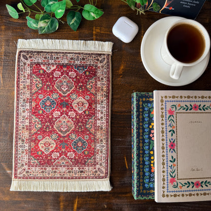 Miniature Turkish Rug, Persian Carpet, Cute Mousepad, Bohemian Display