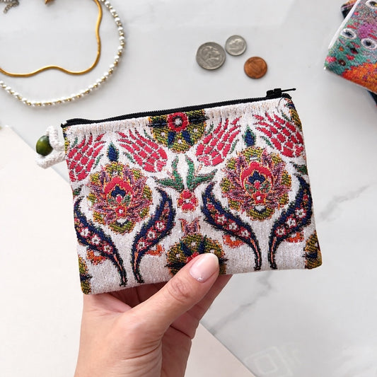 Handmade Fabric Pouch, Coin Purse, Floral Gifts for Women