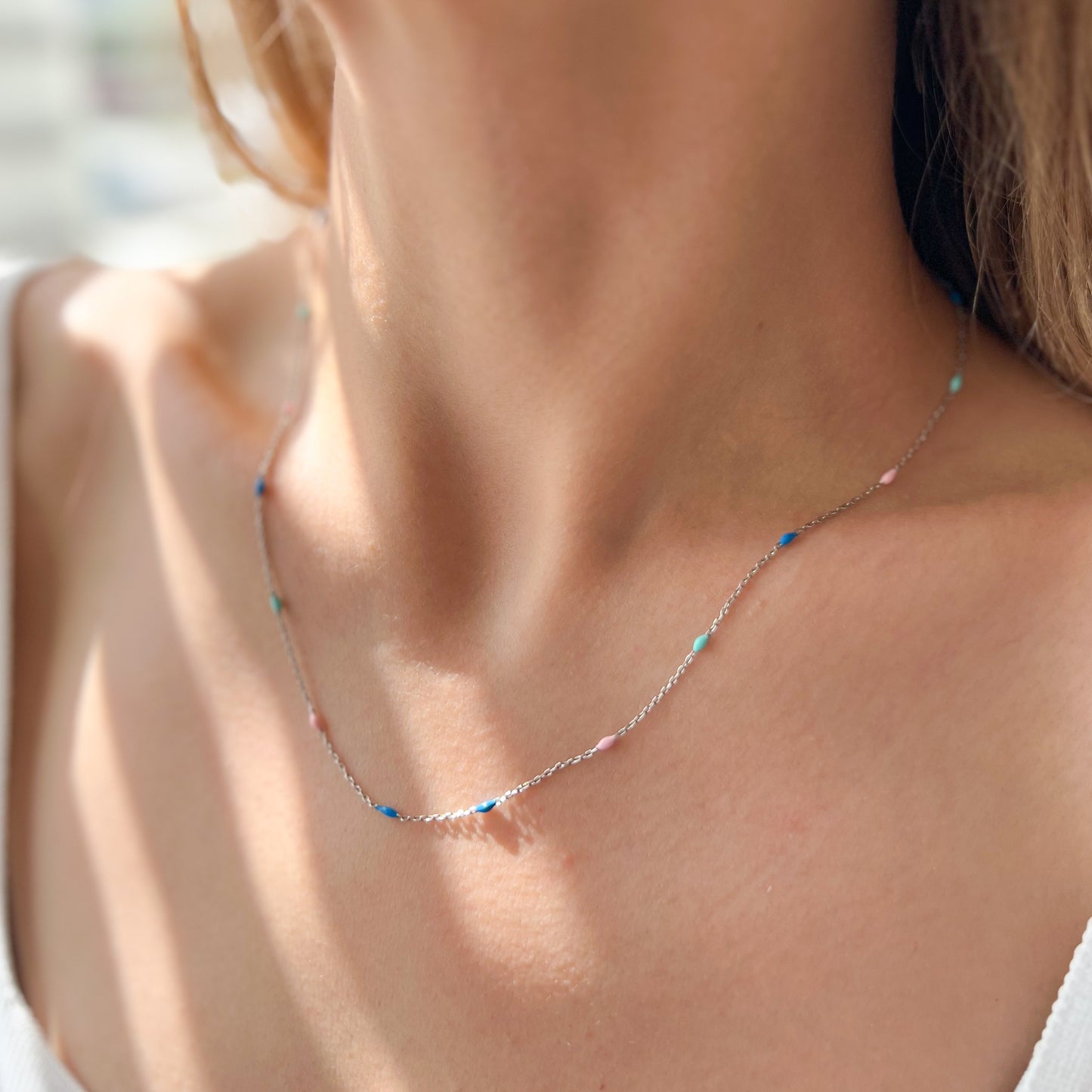 925 Sterling Silver Necklace, Dainty Minimalist Choker