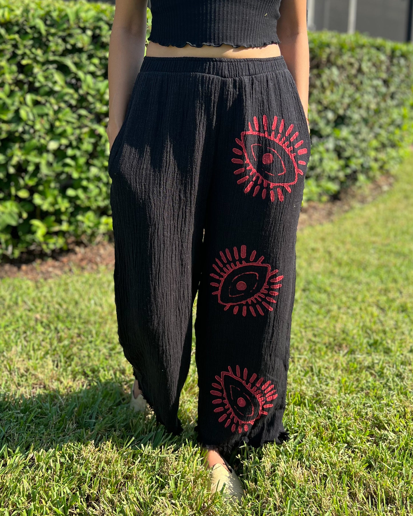 Bohemian Style Pants, Organic Cotton Pants, Meditation Pants