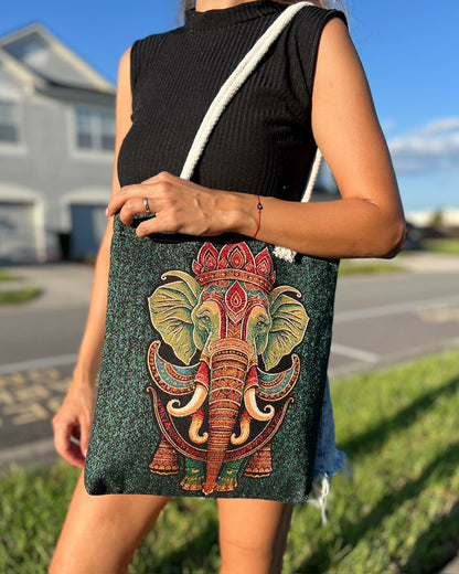 Tote Bag for Women, Elephant Design Bag, Boho Bag