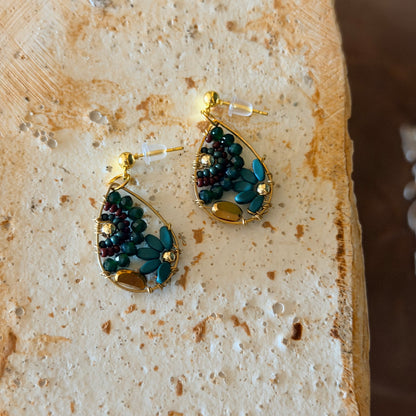 Floral Earrings, Beaded Earrings, Handmade Jewelry