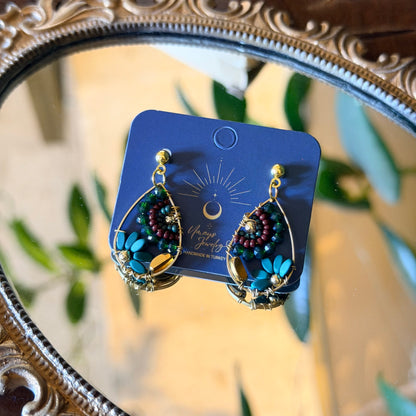 Floral Earrings, Beaded Earrings, Handmade Jewelry