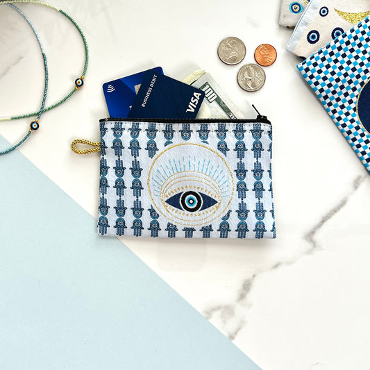 Evil Eye Pouch, Boho Coin Purse, Handmade Coin Purse