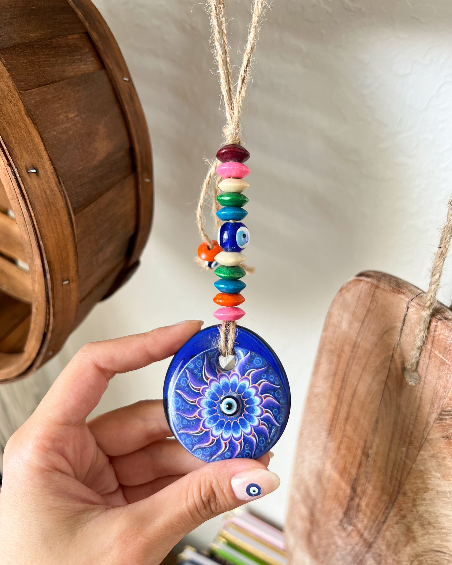 Small Evil Eye Wall Hanging, Colorful Wall Decor