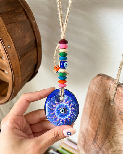 Small Evil Eye Wall Hanging, Colorful Wall Decor