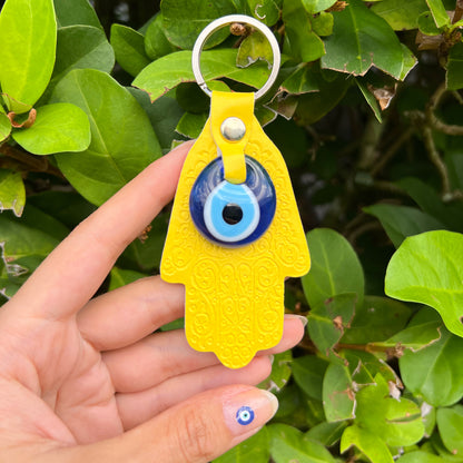 Colorful Keyring, Leather Keychain, Evil Eye Keychain