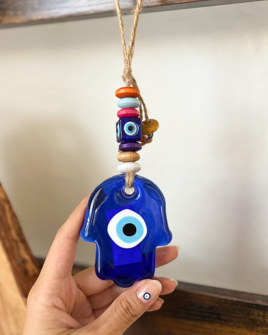 Hamsa Hand Wall Hanging, Evil Eye Decor, Protection Wall Art