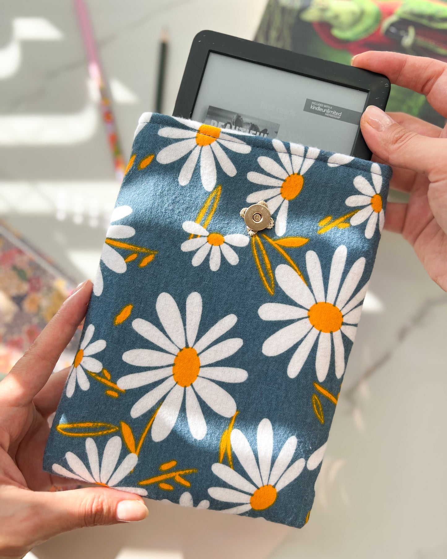 Small Book Sleeve, Padded Book Cover, Kindle Accessories