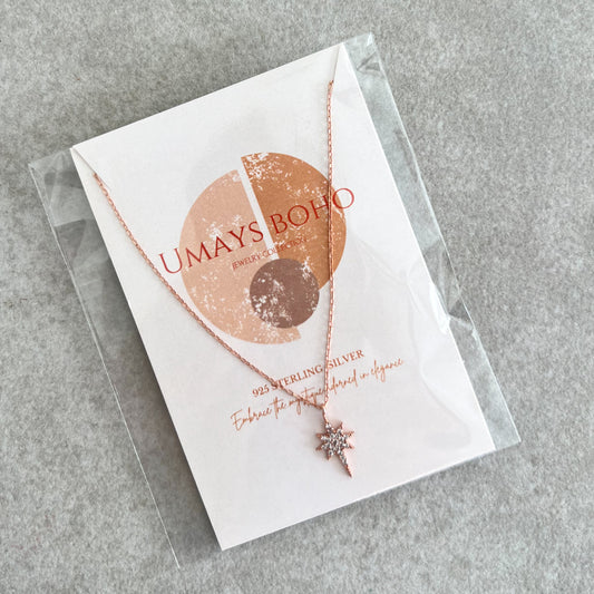 925 Sterling Silver Necklace, Celestial Charm Necklace