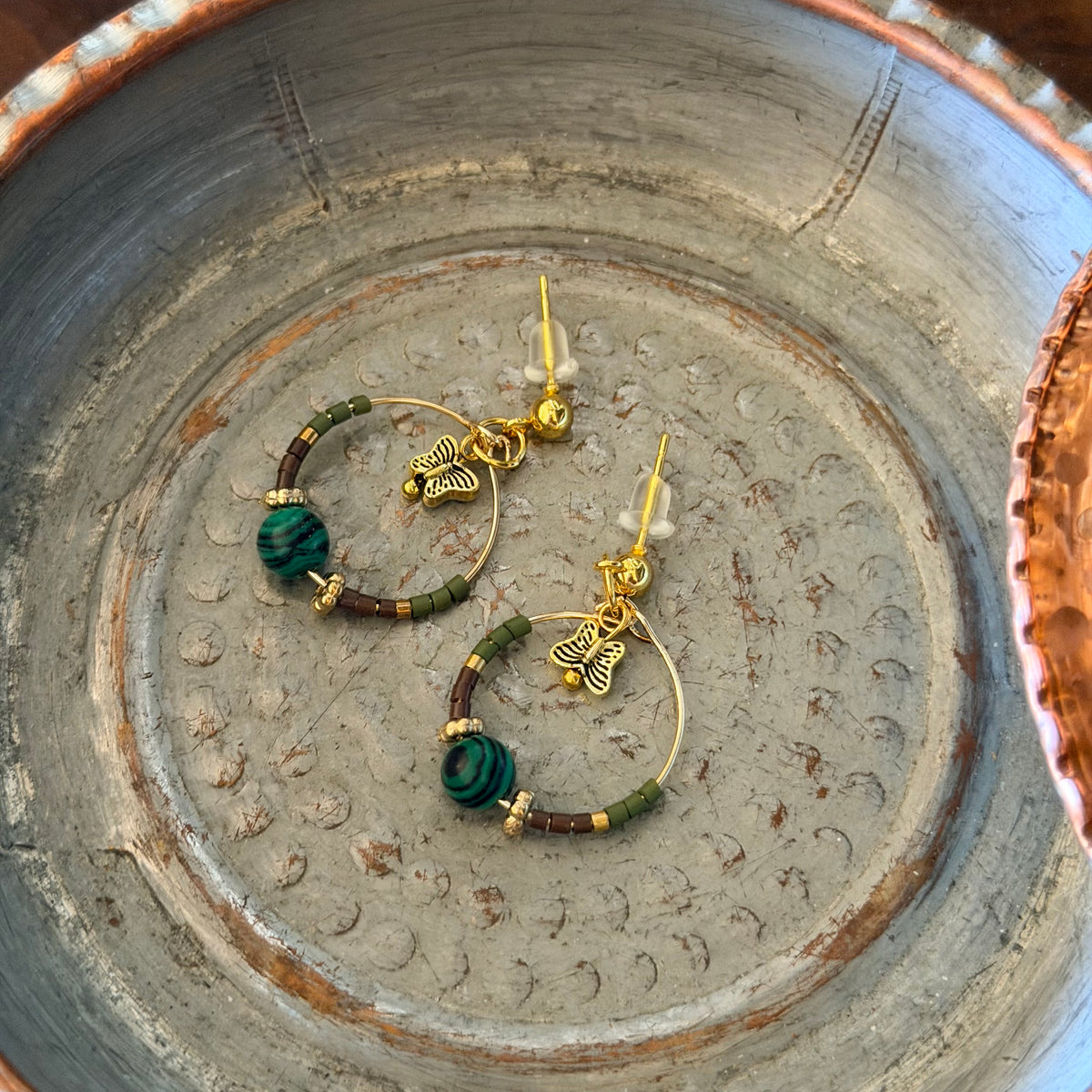 Beaded Earring, Hoop Earrings, Handmade Earrings