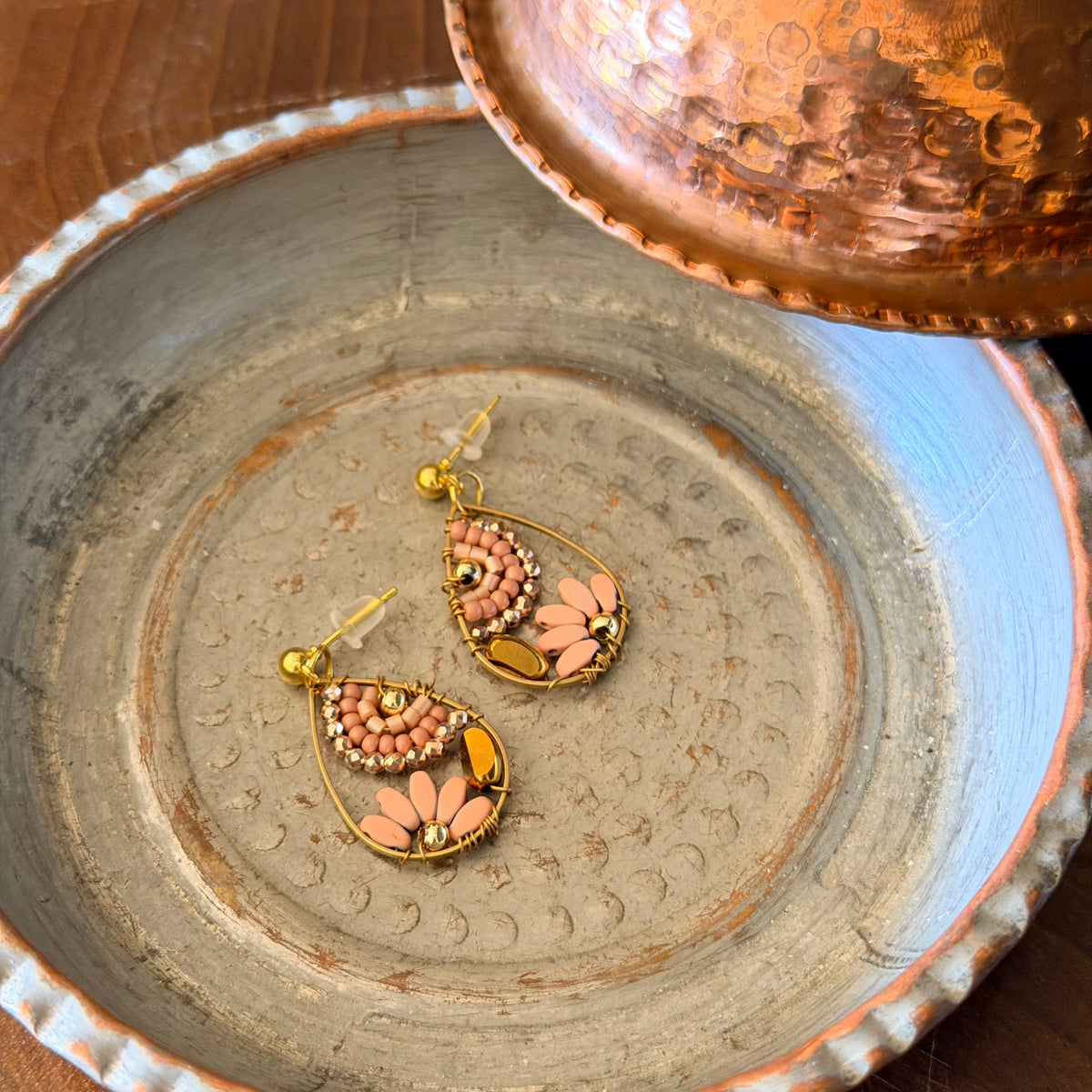 Floral Earrings, Handmade Beaded Earrings, Cute Jewelry,