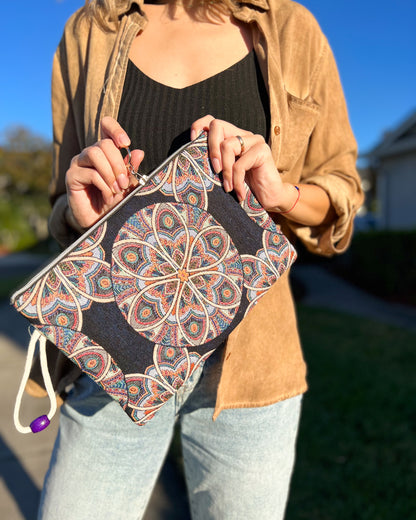 Mandala Clutch for Women, Handmade Clutch Bag, iPad Sleeve