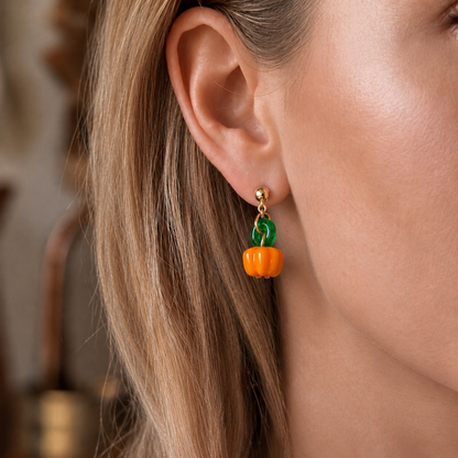 Pumpkin Earrings, Halloween Jewelry, Cute Jewelry
