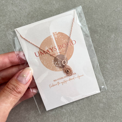 Sterling Silver Necklace, Medallion Necklace, Boho Jewelry