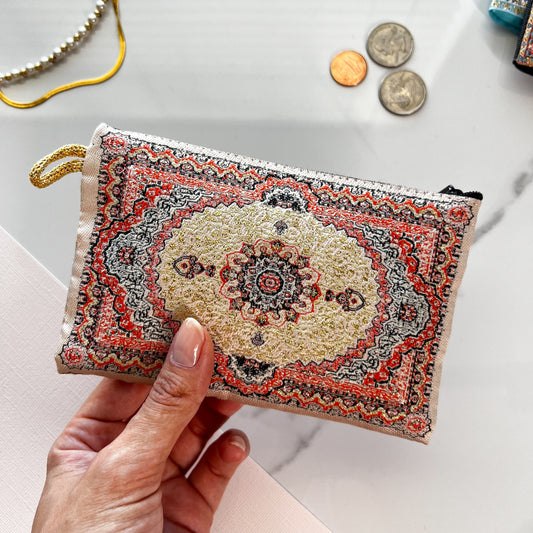 Rug Design Coin Purse, Fabric Pouch