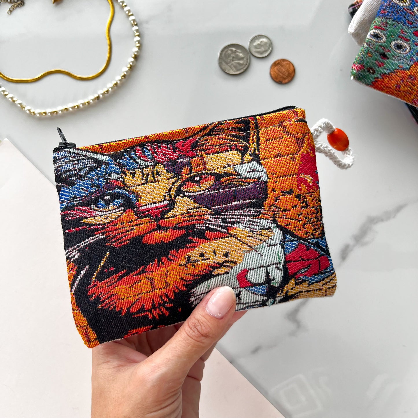 Cute Fabric Pouch, Travel Pouch, Earbud Pouch, Coin Purse