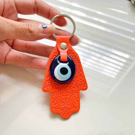 Hamsa Hand Keychain, Evil Eye Keyring