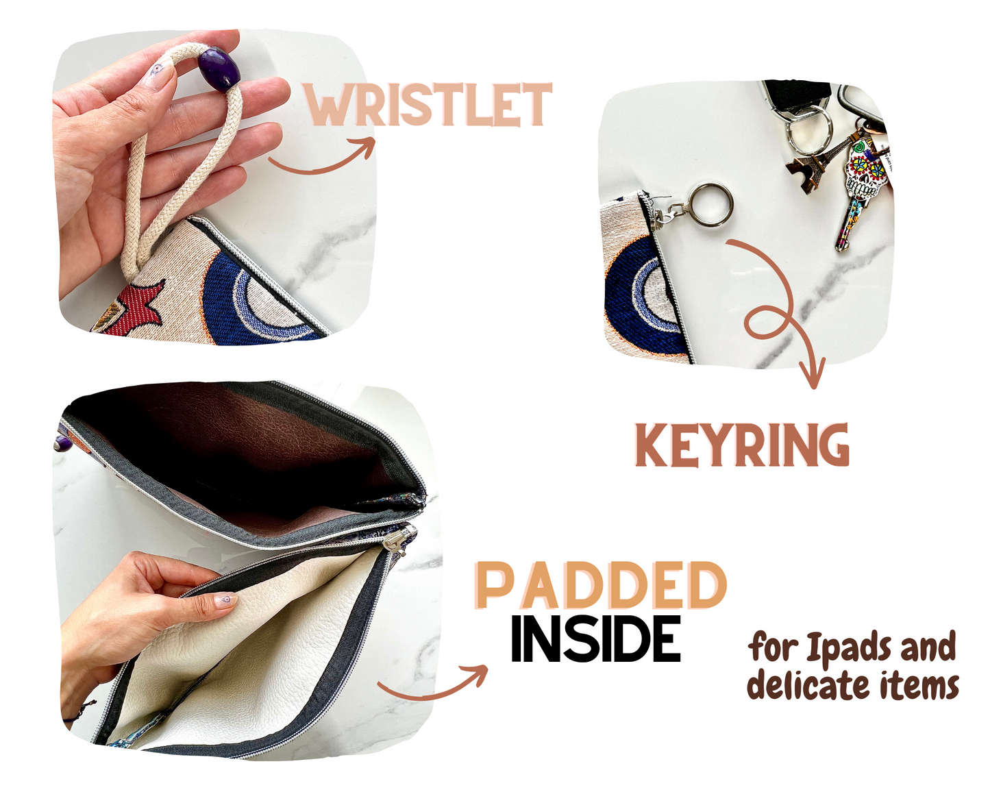 Mandala Clutch for Women, Handmade Clutch Bag, iPad Sleeve