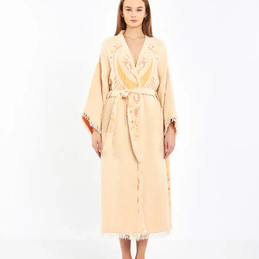 Evil Eye Kaftan Kimono, Cotton Robe, Bohemian Robe