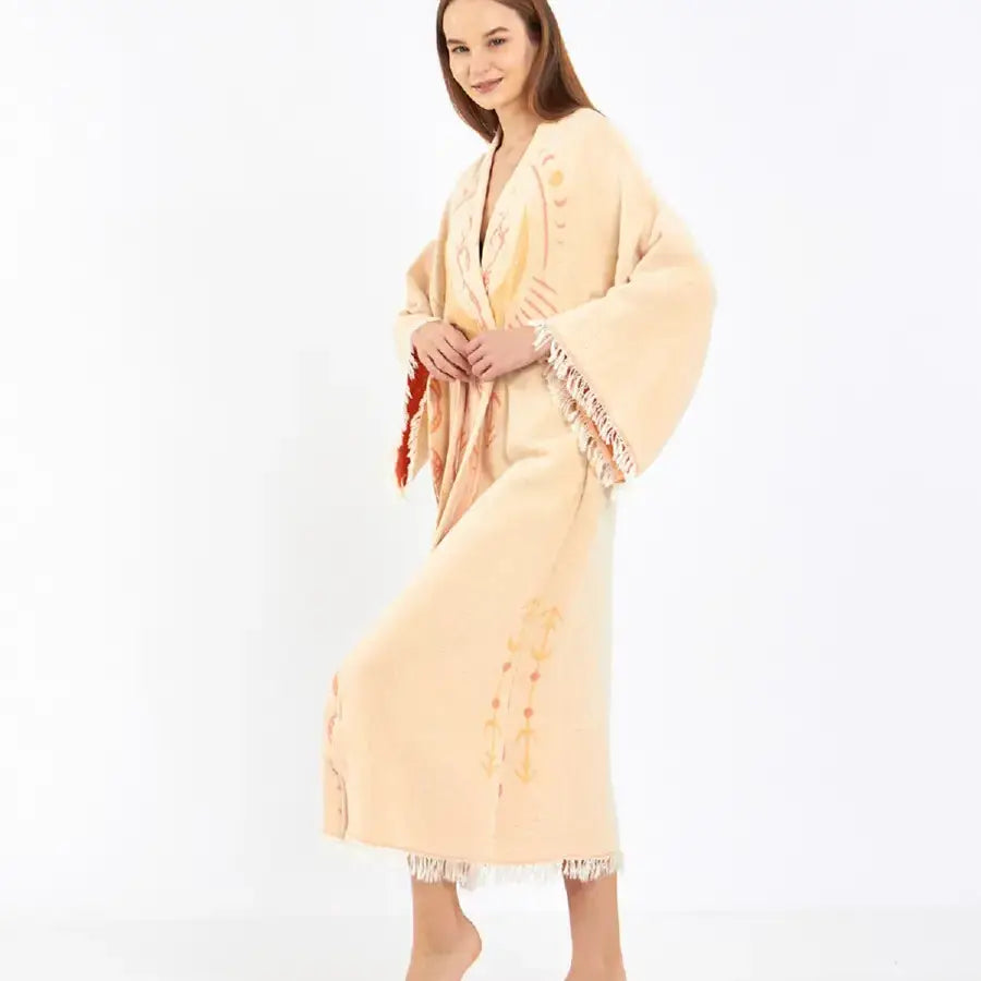 Evil Eye Kaftan Kimono, Cotton Robe, Bohemian Robe