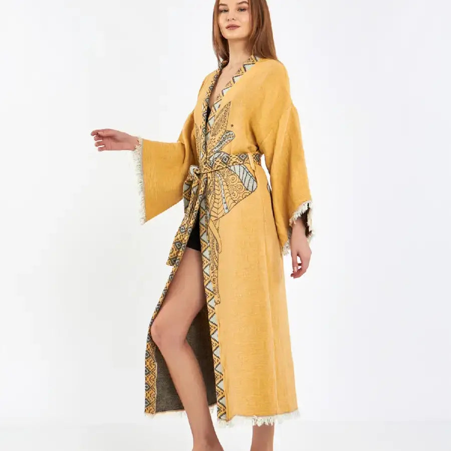 Elephant Kimono, Long Boho Kimono Kaftan