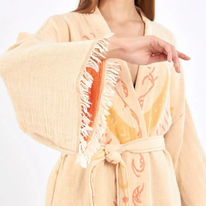 Evil Eye Kaftan Kimono, Cotton Robe, Bohemian Robe