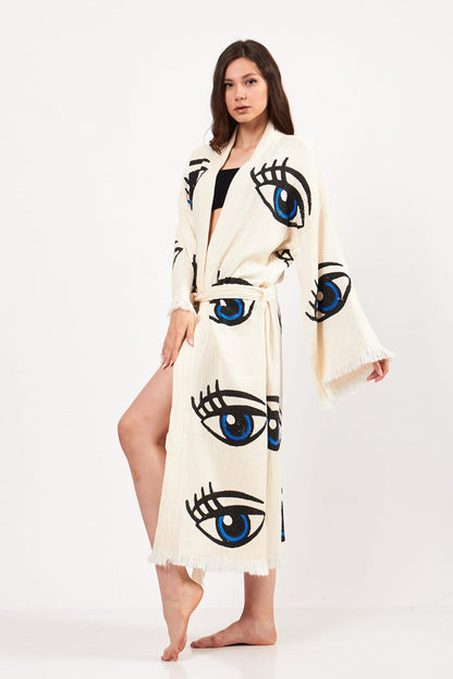 %100 Cotton Boho Kaftan/Kimono/Bathrobe