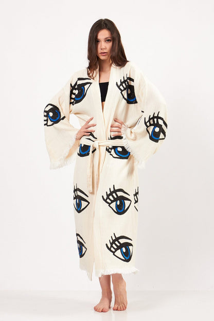 %100 Cotton Boho Kaftan/Kimono/Bathrobe