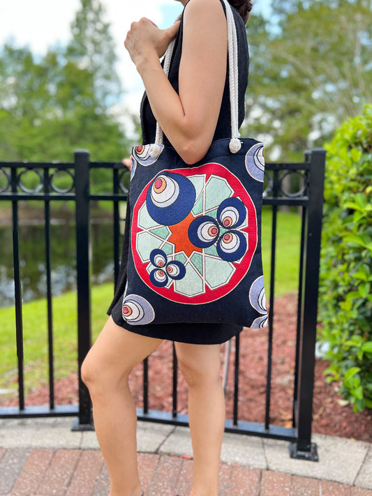 Evil Eye Shoulder Bag, Boho Tote Bag, Cute Beach Bag