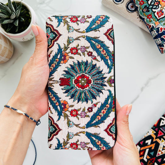 Floral Handmade Wallet, Bohemian Vintage Design Wallet