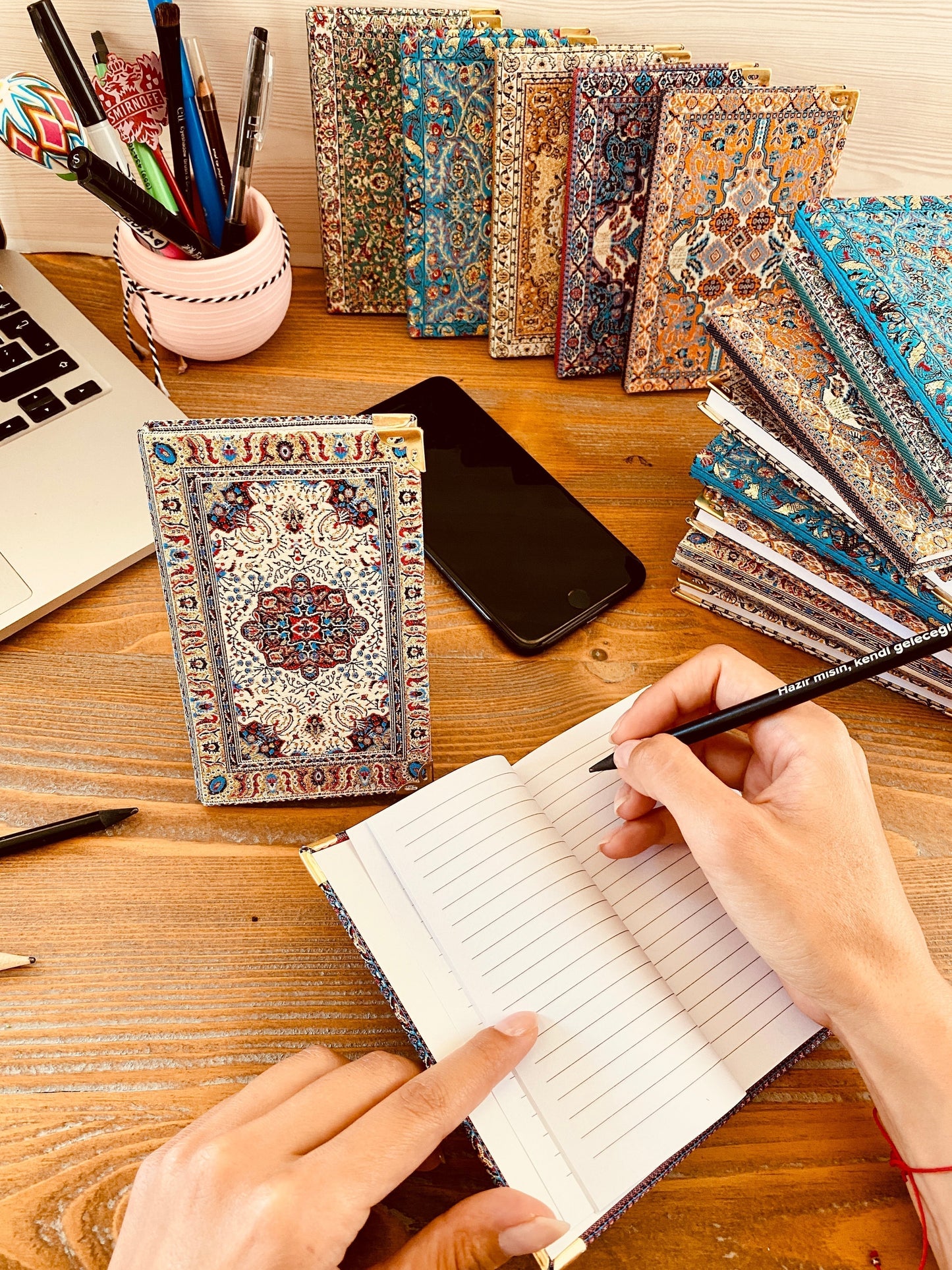 Small Rug Design Fabric Notebook, Cute Notebook