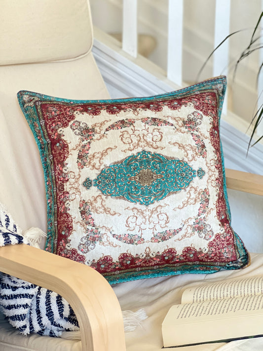 Rug Design Pillow Cover, Handmade Pillow Cases, Boho Pillows