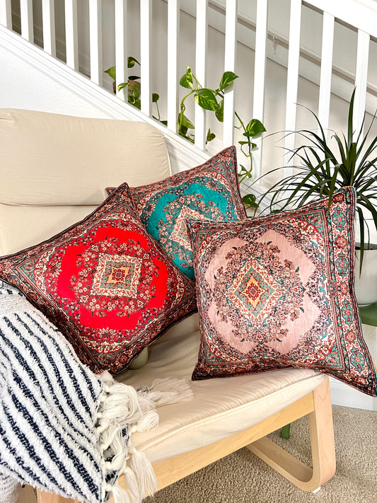 Boho Handmade Pillow Covers, 18x18 Decorative Throw Pillow