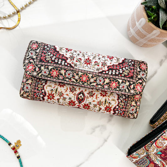 Boho Style Wallet for Women, Beige Wallet Women