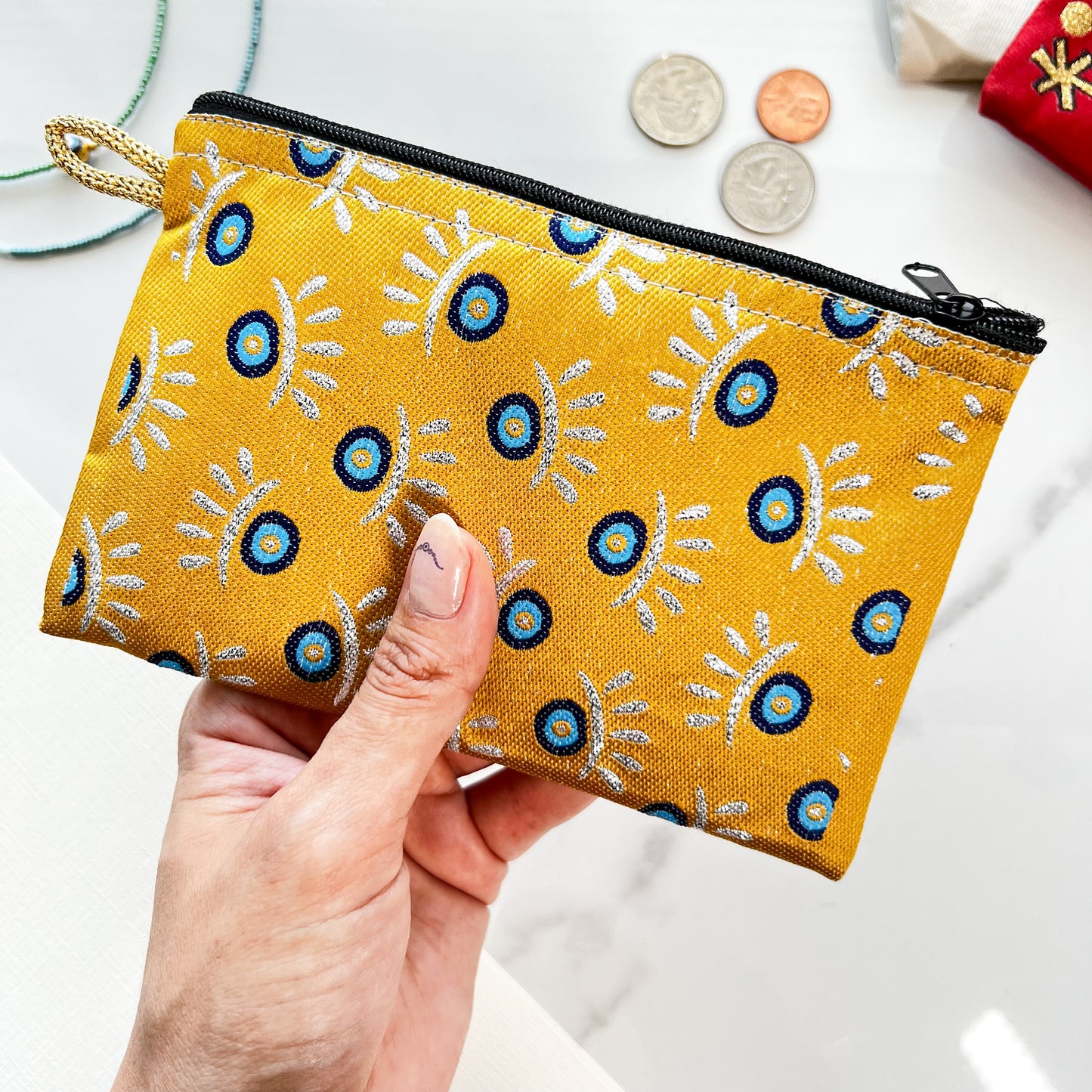 Cute Coin Purse, Handmade Coin Purse, Boho Zipper Pouch