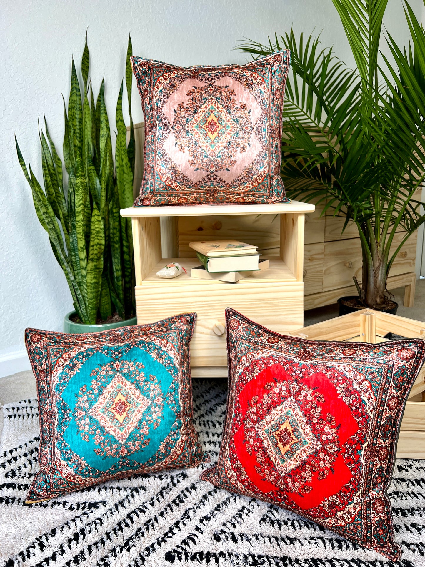 Boho Handmade Pillow Covers, 18x18 Decorative Throw Pillow