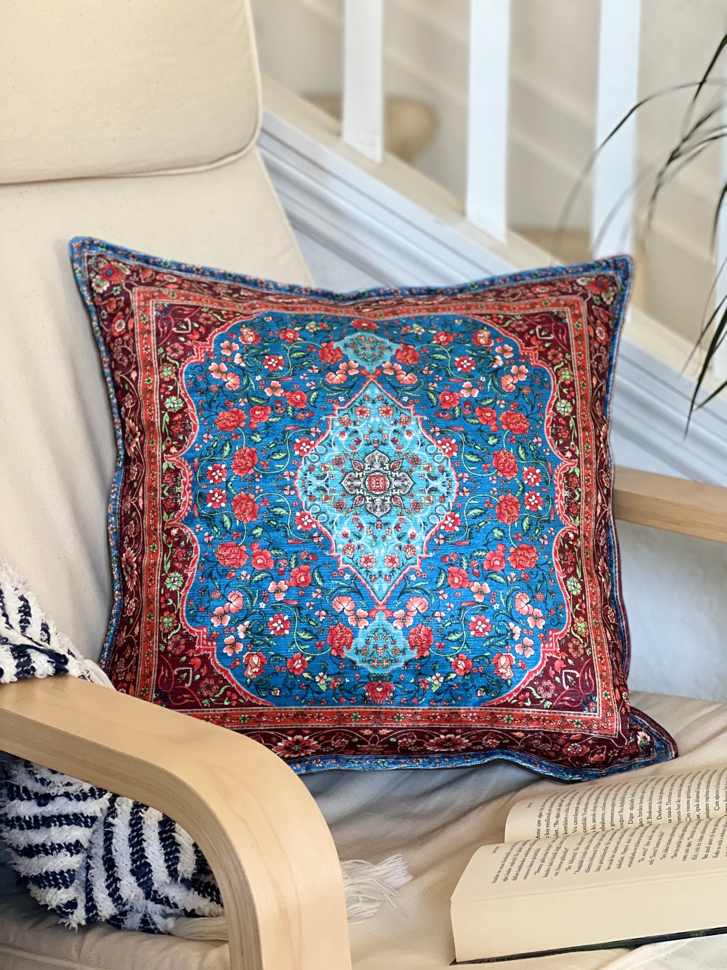 Handmade Boho Pillow Cover 18 x 18, Throw Pillow Case