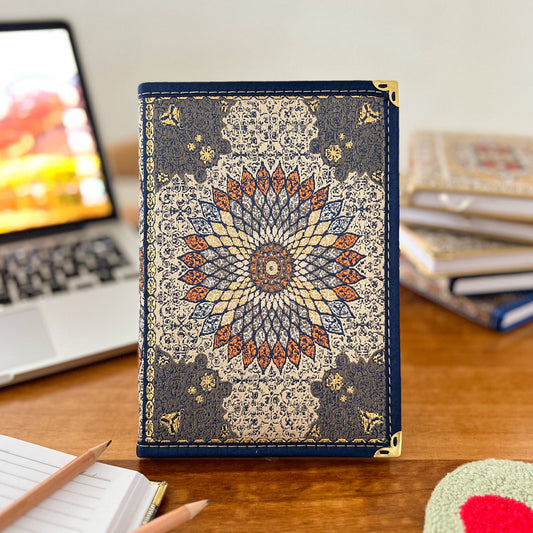 Large Handmade Notebook, Mandala Design Fabric Notebook