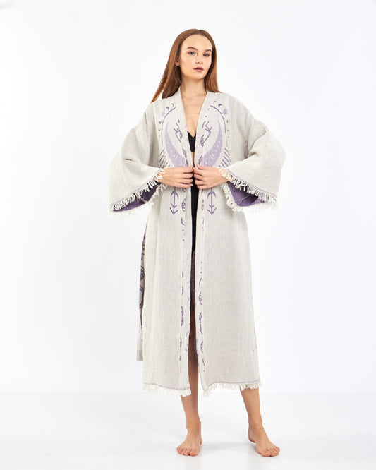 Evil Eye Kimono, Luxury Kimono, Cotton Robe for Women