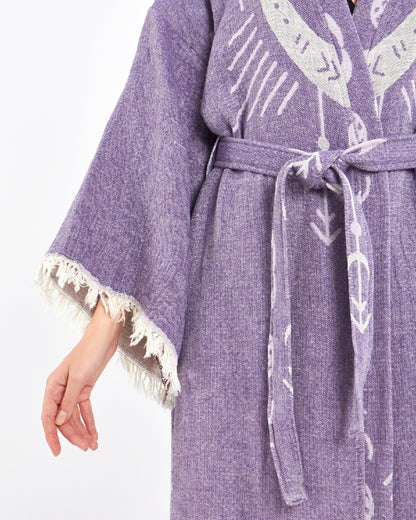Cotton Kimono, Boho Robe for Women, Celestial Design