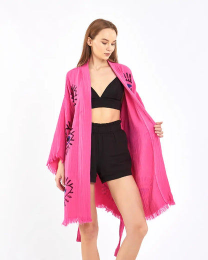 Cute Kimono, Evil Eye Robe, Cotton Kimono