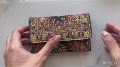 Rug Design Small Wallet, Handmade Boho Wallet for Women